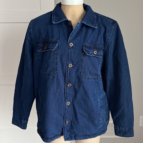 Lucky Brand Indigo Faux Shearling Lined Shirt Jacket XL - Picture 2 of 4